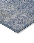 Vintage Blue Washable Indoor-Outdoor Rug