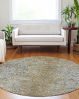 Vintage Brown Washable Indoor-Outdoor Rug