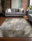 Watercolors Beige Washable Indoor-Outdoor Rug