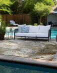 Addison Rugs Watercolors Brown Washable Indoor-Outdoor Rug