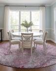 Watercolors Pink Washable Indoor-Outdoor Rug