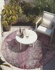 Watercolors Pink Washable Indoor-Outdoor Rug