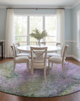 Watercolors Purple Washable Indoor-Outdoor Rug
