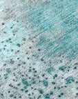 Watercolors Teal Washable Indoor-Outdoor Rug