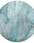 Watercolors Teal Washable Indoor-Outdoor Rug
