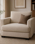 LOOMLAN Custom Upholstery Waterfall Scandinavian Minimalist Fabric Accent Chair