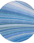 Waves Blue Washable Indoor-Outdoor Rug