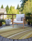 Waves Brown Washable Indoor-Outdoor Rug