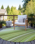 Waves Green Washable Indoor-Outdoor Rug