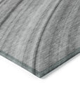 Waves Grey Washable Indoor-Outdoor Rug