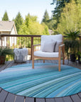 Waves Teal Washable Indoor-Outdoor Rug
