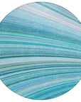 Waves Teal Washable Indoor-Outdoor Rug