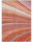 Waves Terracotta Washable Indoor-Outdoor Rug