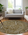 Addison Rugs Woven Blocks Brown Washable Indoor-Outdoor Rug