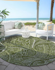 Addison Rugs Woven Blocks Green Washable Indoor-Outdoor Rug