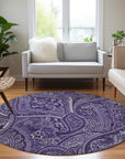 Woven Blocks Purple Washable Indoor-Outdoor Rug