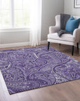 Woven Blocks Purple Washable Indoor-Outdoor Rug