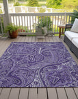 Woven Blocks Purple Washable Indoor-Outdoor Rug