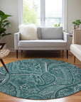 Addison Rugs Woven Blocks Teal Washable Indoor-Outdoor Rug