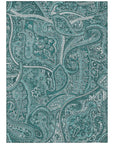 Addison Rugs Woven Blocks Teal Washable Indoor-Outdoor Rug