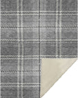 Spiral Whispers Grey Washable Indoor-Outdoor Rug
