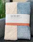 Modern Blue Washable Indoor-Outdoor Rug