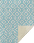 Offset Stripes Aqua Washable Indoor-Outdoor Rug
