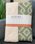 Offset Stripes Green Washable Indoor-Outdoor Rug
