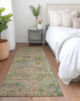 Aelain Green Washable Indoor - Outdoor Rug - LOOMLAN - LOOMLAN Rugs - Outdoor Rugs