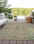 Aelain Green Washable Indoor - Outdoor Rug - LOOMLAN - LOOMLAN Rugs - Outdoor Rugs