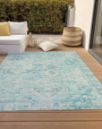 Aelain Teal Washable Indoor - Outdoor Rug - LOOMLAN - LOOMLAN Rugs - Outdoor Rugs