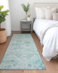 Aelain Teal Washable Indoor - Outdoor Rug - LOOMLAN - LOOMLAN Rugs - Outdoor Rugs