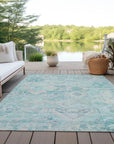 Aelain Teal Washable Indoor - Outdoor Rug - LOOMLAN - LOOMLAN Rugs - Outdoor Rugs