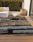 Aelaris Black Washable Indoor - Outdoor Rug - LOOMLAN - LOOMLAN Rugs - Outdoor Rugs
