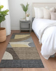 Aeleth Brown Washable Indoor - Outdoor Rug - LOOMLAN - LOOMLAN Rugs - Outdoor Rugs