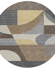 Aeleth Brown Washable Indoor - Outdoor Rug - LOOMLAN - LOOMLAN Rugs - Outdoor Rugs