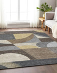 Aeleth Brown Washable Indoor - Outdoor Rug - LOOMLAN - LOOMLAN Rugs - Outdoor Rugs