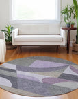 Aeleth Purple Washable Indoor - Outdoor Rug - LOOMLAN - LOOMLAN Rugs - Outdoor Rugs