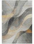 Aelien Gray Washable Indoor - Outdoor Rug - LOOMLAN - LOOMLAN Rugs - Outdoor Rugs