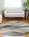 Aelien Gray Washable Indoor - Outdoor Rug - LOOMLAN - LOOMLAN Rugs - Outdoor Rugs