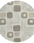 Aelira Brown Washable Indoor - Outdoor Rug - LOOMLAN - LOOMLAN Rugs - Outdoor Rugs