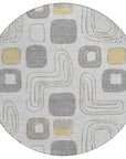 Aelira Gray Washable Indoor - Outdoor Rug - LOOMLAN - LOOMLAN Rugs - Outdoor Rugs