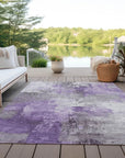 Aelon Purple Washable Indoor - Outdoor Rug - LOOMLAN - LOOMLAN Rugs - Outdoor Rugs