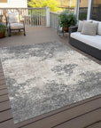 Aera Gray Washable Indoor - Outdoor Rug - LOOMLAN - LOOMLAN Rugs - Outdoor Rugs