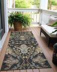 LOOMLAN Rugs Alfreda Black Washable Indoor-Outdoor Rug