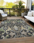 LOOMLAN Rugs Alfreda Black Washable Indoor-Outdoor Rug