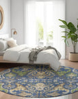 LOOMLAN Rugs Alfreda Blue Washable Indoor-Outdoor Rug