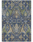 LOOMLAN Rugs Alfreda Blue Washable Indoor-Outdoor Rug