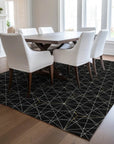 LOOMLAN Rugs Alina Black Washable Indoor-Outdoor Rug