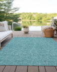 LOOMLAN Rugs Alina Teal Washable Indoor-Outdoor Rug